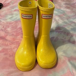 Yellow Sparkly Hunter Rain boots